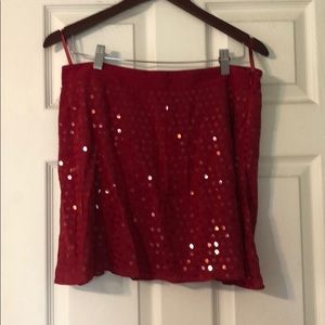 Mini red sequence  skirt